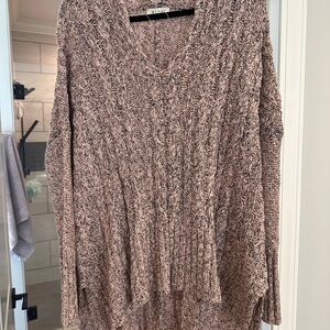 Women's Knit V-Neck Sweater - Pink